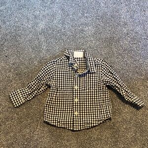 Crazy 8 Black and White Checkered Button Down Shirt